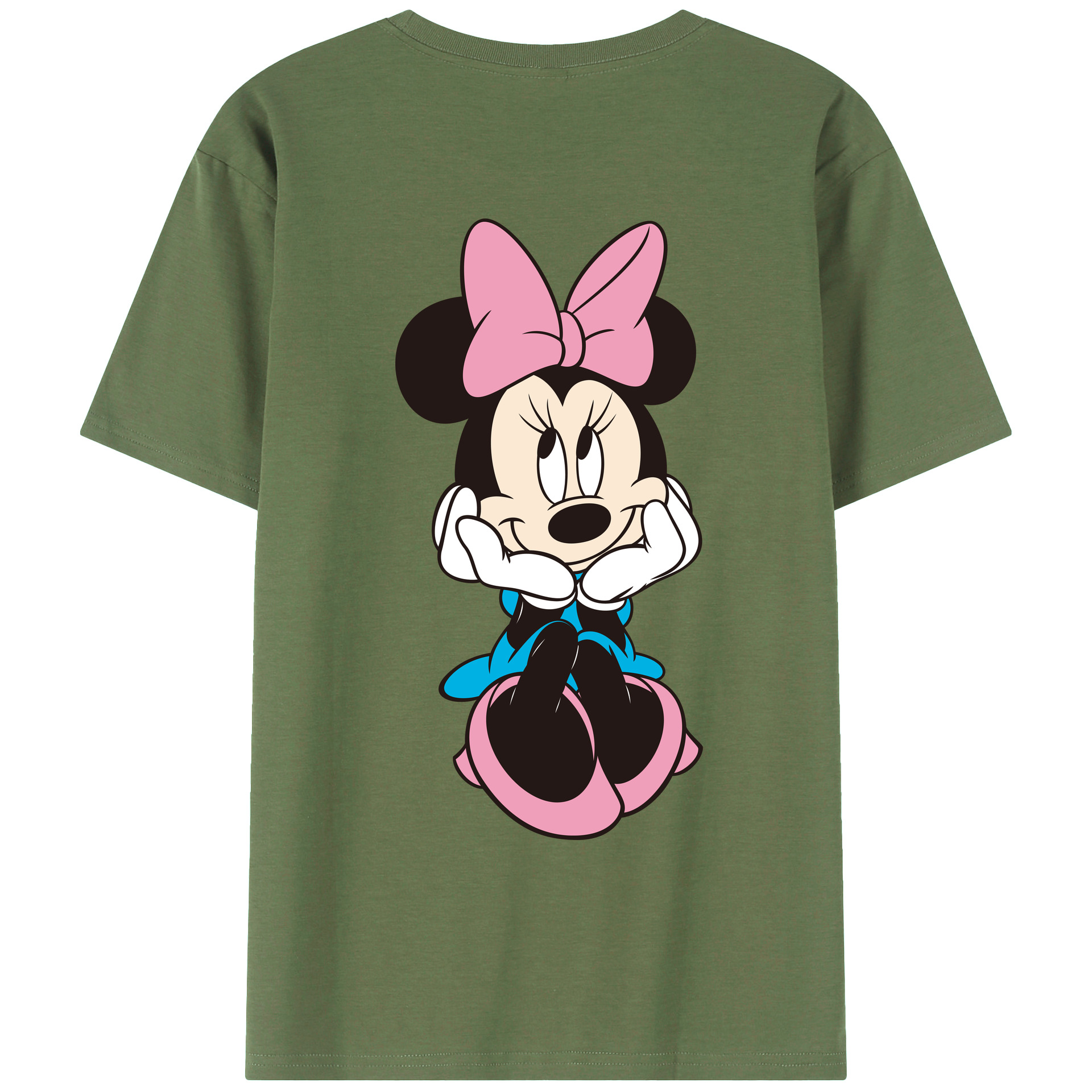 ミッキーマウス Mickey Mouse 綿100％ メンズ半袖Tシャツ（バックプリント） 通気性